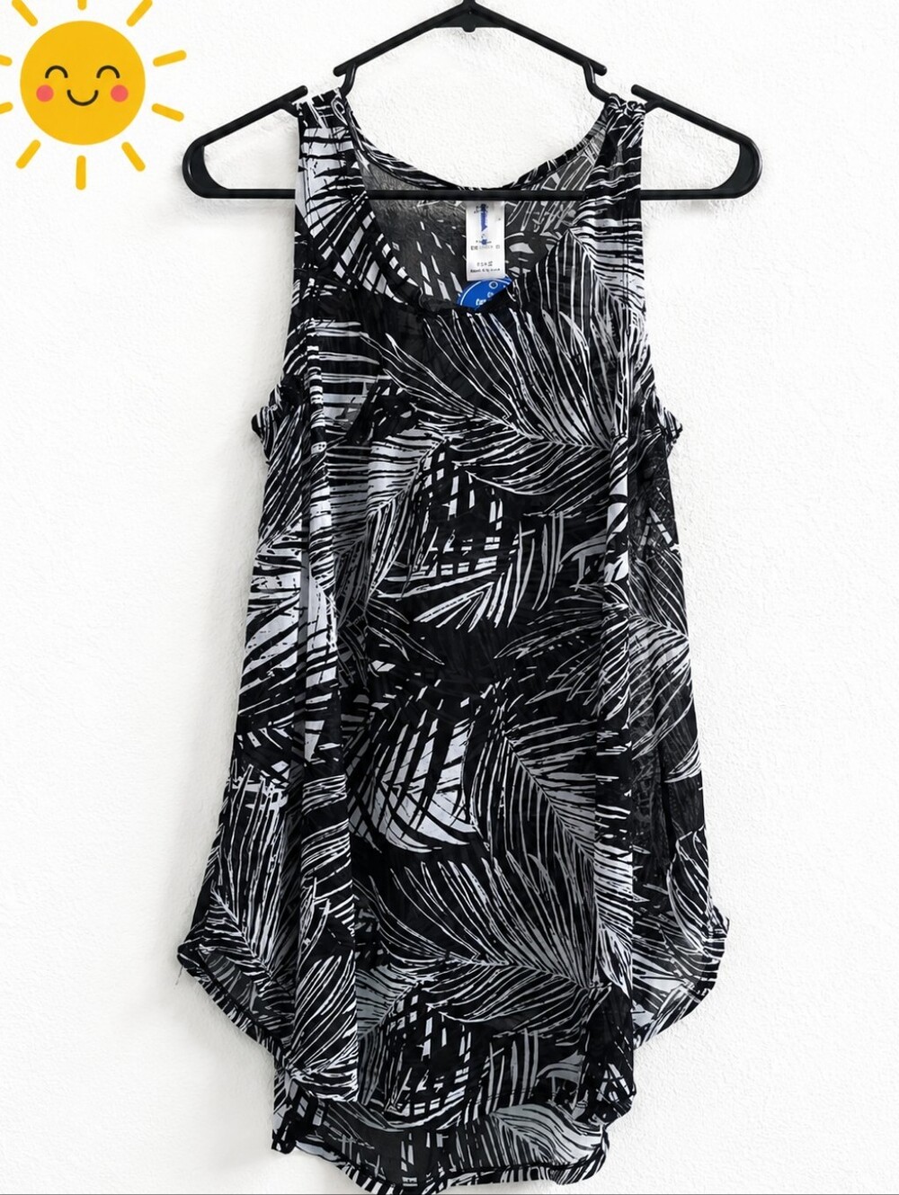 Swimsuits for All Black White Abstract Leaf Print CoverUp NWT 10/12